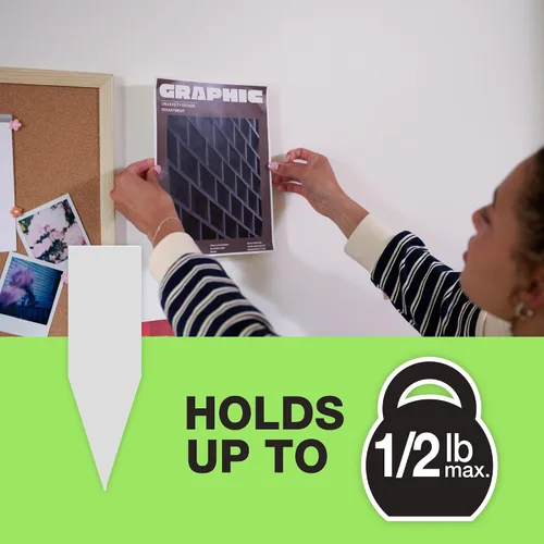 Vista 2 de FrogTape reMOVEables - Tiras para colgar pósteres, sin daños, ganchos extraíbles para pósteres, cinta adhesiva adhesiva para pared, alternativa