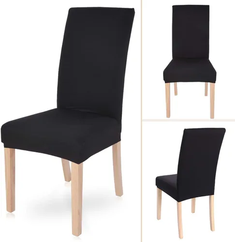 Vista 5 de Juego de 10 fundas para silla, fundas elásticas para sillas Parsons, de elastano, extraíbles, lavables, fundas protectoras para sillas de cocina