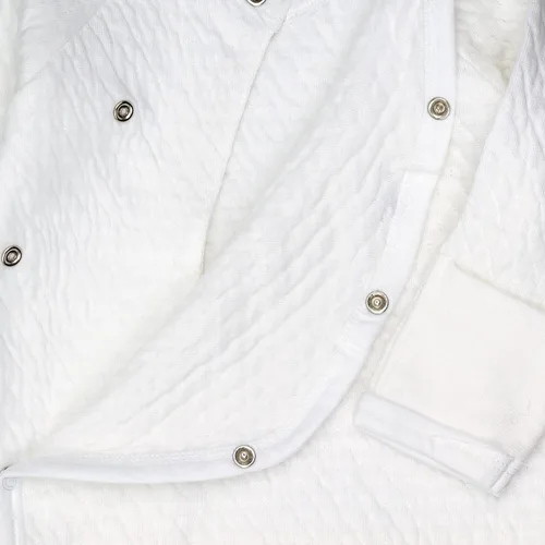 Vista 3 de HonestBaby Conjunto de mameluco de algodón orgánico de una pieza para bebé, Blanco