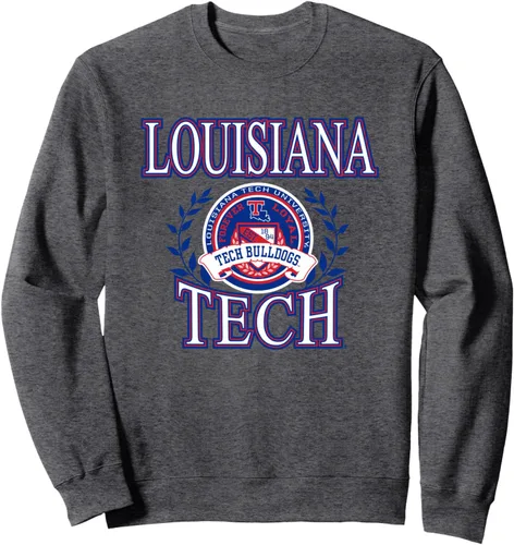 Vista 4 de Louisiana Tech Bulldogs Laurels Logo - Sudadera con licencia oficial, Negro