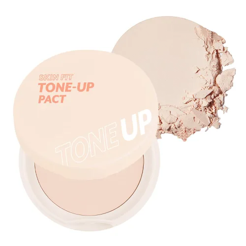 Vista 9 de I'M MEME Compact - Tone-up Pact Polvo de ajuste presionado coreano para efecto de desenfoque rosa, con calamina, polvo de maquillaje, compacto