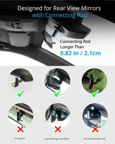 Vista 8 de Quyee Soporte magnético para teléfono para tu automóvil, para soporte de teléfono de espejo retrovisor Magsafe - Montaje de aleación de aluminio