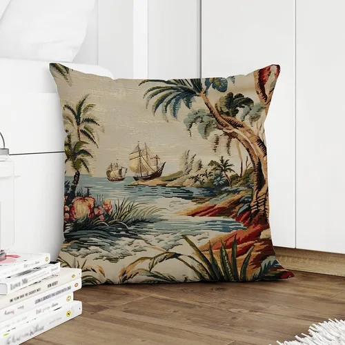 Vista 5 de Funda de almohada Moore Manor Antigua Chinoiserie Coral Peony Chic Asian Accent Funda de almohada Retro Decorativa Fundas de cojín Decoración