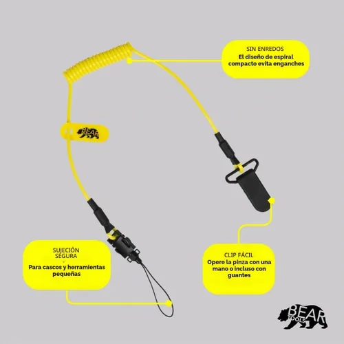 Vista 4 de BearTOOLS Cordón elástico de micro bobina, carga máxima de 2.0 lbs y 19.7 in de doble fijación Cordón de herramienta para herramientas pequeñas