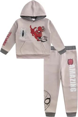 Vista 10 de Marvel Spider-Man Conjunto de Sudadera con Capucha y Pantalones para Niños Pequeños y Niños Grandes Negro