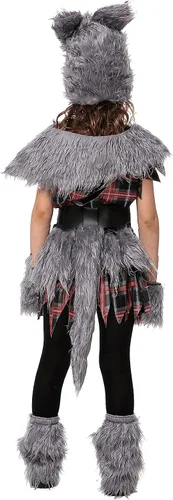 Vista 6 de Spooktacular Creations Disfraz de hombre lobo para niños, bonito disfraz de lobo con sombrero, vestido, guantes, cinturón, fundas de zapatos