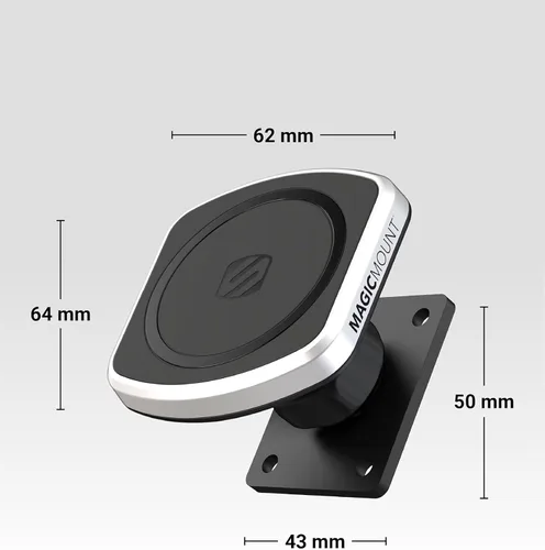 Vista 2 de Scosche MagicMount Pro2 - Soporte magnético para teléfono celular con placa de montaje AMPS para bases de montaje específicas para vehículos