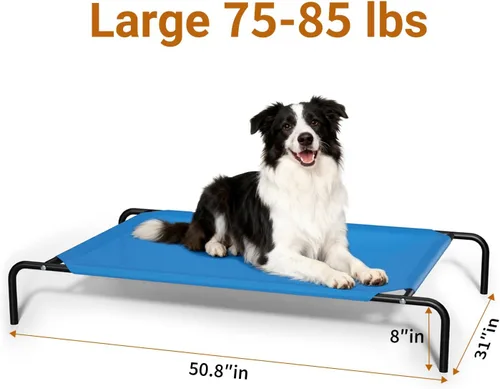 Vista 4 de STARLATTA Cama elevada y refrescante para perros grandes, catre impermeable para mascotas al aire libre con malla transpirable lavable, pies