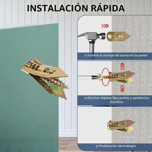 Vista 3 de Kit de Anclajes y Tornillos para Paneles de Yeso Autoperforantes, 2026 Nuevos Anclajes de Pared de Alta Resistencia, Sin Taladro o Agujeros