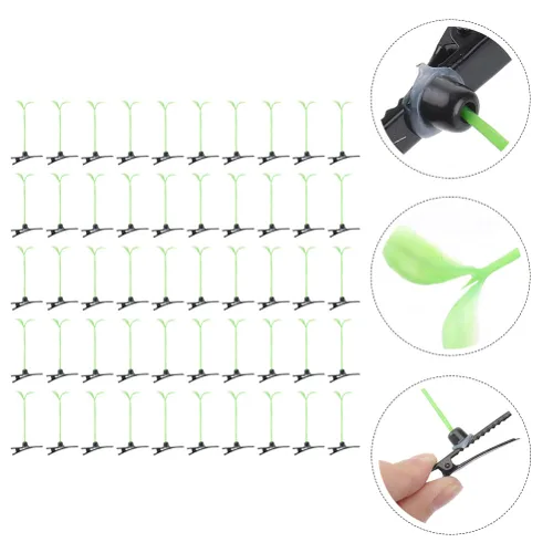 Vista 6 de Yardwe 50 pinzas para el cabello de brotes de frijoles, pinzas para el cabello de plantas verdes, horquilla de guisante, pasador, pasador, lindos