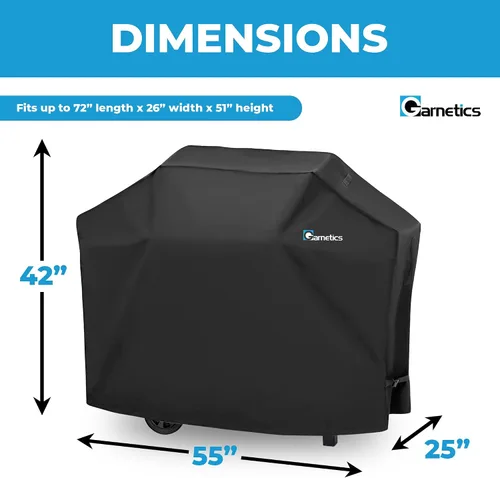 Vista 3 de Cubierta de parrilla para exteriores de 55 pulgadas – Cepillo de limpieza de parrilla incluido, cubierta de parrilla de gas impermeable resistente