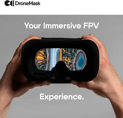 Vista 2 de DroneMask 1 Gafas FPV patentadas con lentes Unibody Auriculares VR inmersivos para drones DJI