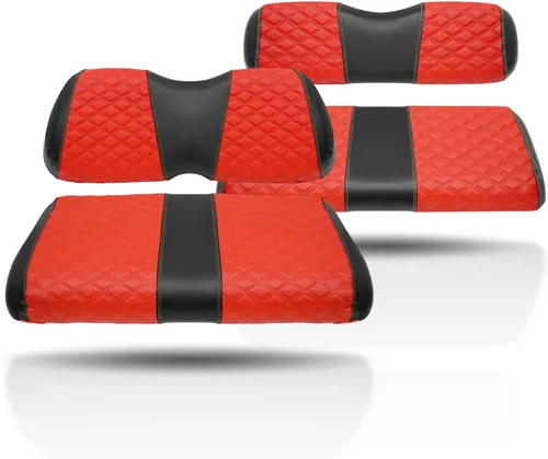 Vista 11 de Fundas de Asiento de Carrito de Golf Delanteras y Traseras Impermeables y Resistentes al Sol de Cuero Vinílico de Grado Marino Accesorios de Negro