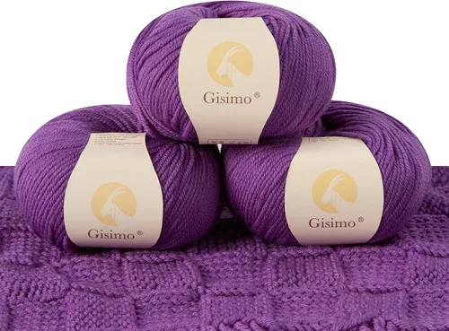 Vista 36 de 100% lana merino para tejer y ganchillo, hilo lujoso y suave de 6 cabos para tejer y crochet a mano, 1.76 oz/50 g, 127 yardas/116 metros