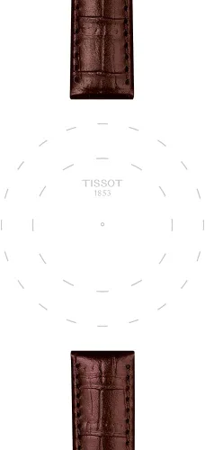 Vista 3 de Correa de reloj Tissot de cuero marrón, 15 (Modelo T852043042)