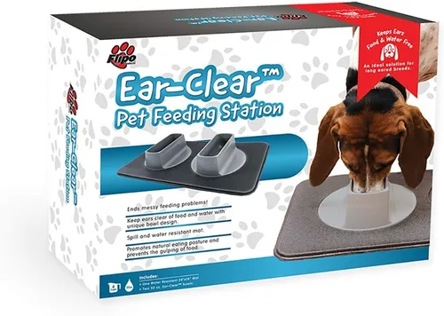Vista 5 de Juego de cuencos y tapetes transparentes para perros, cuencos para alimentos y agua con paspartú, juego de bandeja de alimentación perfecto