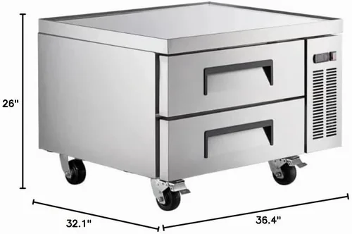 Vista 6 de PEAKCOLD - Base de chef refrigerada con 2 cajones, 36 pulgadas de ancho