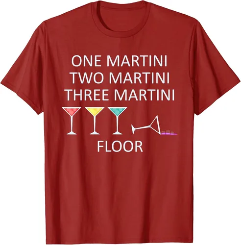 Vista 13 de Funny Bartender One Two Three Martini Floor Cocktail T-Shirt Asphalt Grey