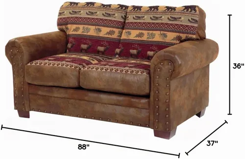 Vista 3 de American Furniture Classics Sierra Lodge - Juego de sofá cama de 4 piezas, color marrón Tapiz Sierra Lodge