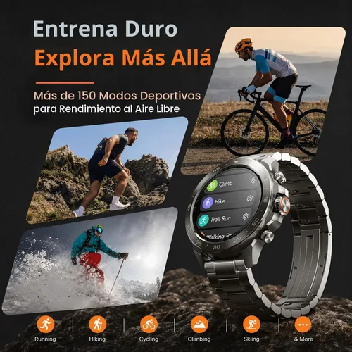 Vista 8 de mibro GS Explorer S Titanium - Reloj inteligente GPS para exteriores con Plata de titanio
