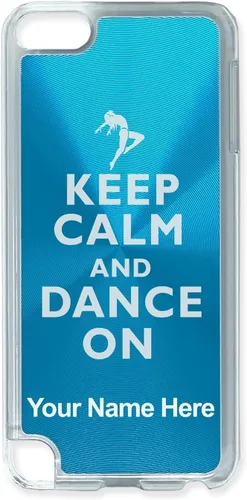 Vista 6 de LaserGram Funda compatible con iPod Touch 5ª/6ª/7ª generación, Keep Calm and Dance On, grabado personalizado incluido (rosa)