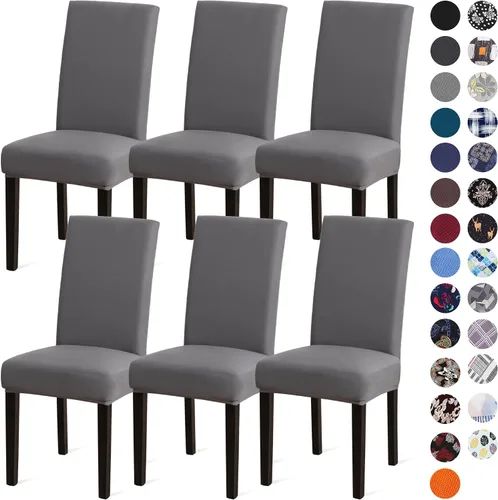 Vista 55 de Sufdari Juego de 2 fundas para sillas de comedor, fundas para sillas de cocina, fundas para sillas Parsons, protectores de sillas de elastano