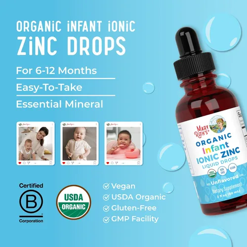 Vista 9 de MaryRuth Organics - Gotas líquidas de zinc iónico orgánico para bebés Sulfato de zinc para el apoyo inmunológico Glicerina orgánica