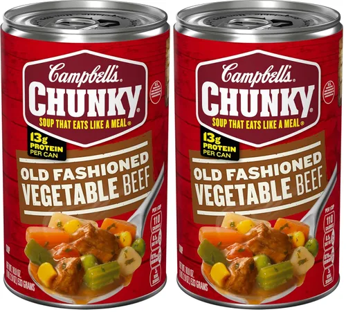Vista 12 de Sopa Chunky de Campbell’s, sopa abundante de ternera y cebada, lata de 18.8 Oz