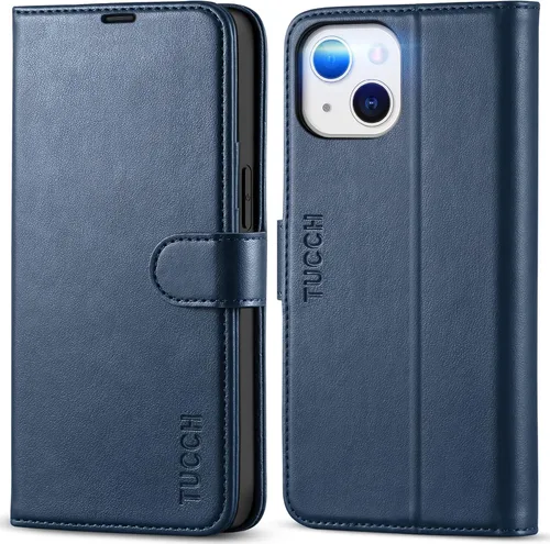 Vista 23 de TUCCH Funda Tipo Billetera para iPhone 13 (6.1") 2021, con Bloqueo RFID, con Soporte para 3 Tarjetas, de Piel Sintética, Tipo Folio