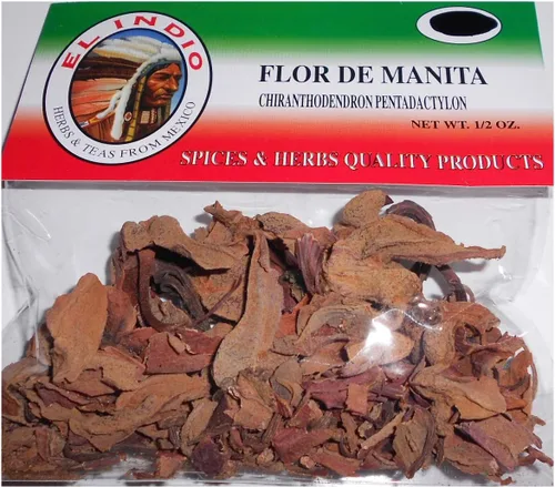 Vista 2 de EL INDIO Flor de Manita (Chiranthodendron Pentadactylon) Paquete de 3 bolsitas de popurrí