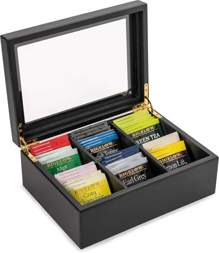 Vista 10 de Break Tradition - Organizador de té de madera para bolsitas de té, color Blanco