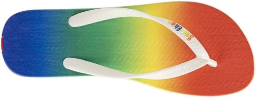 Vista 3 de Swalker Sandalias para hombre y mujer con estampado de arco iris en suela de goma reciclable con patrón antideslizante y plantilla hinchable