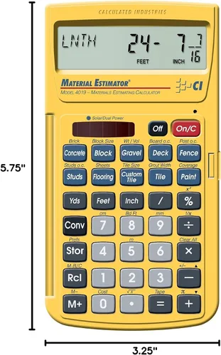 Vista 9 de Calculated Industries 4019 Calculadora de Estimación de Materiales Encuentra Costos de Materiales de Construcción para Proyectos de bricolaje