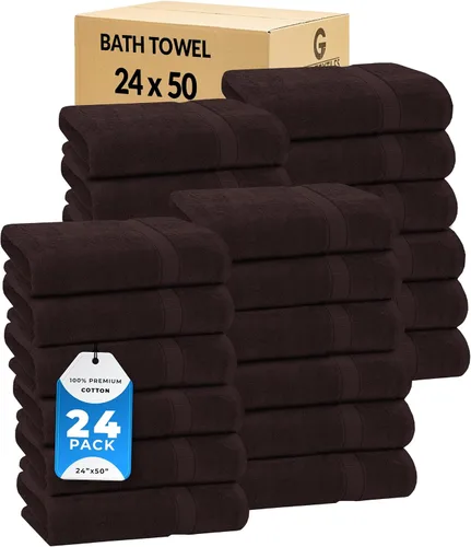 Vista 33 de GOLD TEXTILES Juego de 24 toallas de baño negras de alta absorción, multiusos, secado rápido, para piscina, gimnasio, hotel, spa