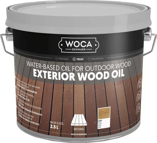 Vista 11 de WOCA Comprobador de aceite de madera exterior de Dinamarca, aceite penetrante a base de agua para superficies de madera al aire libre, muestra