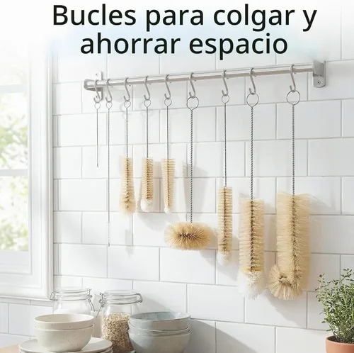 Vista 7 de Masthome Juego de cepillos de botella de 9 piezas, kit de limpieza