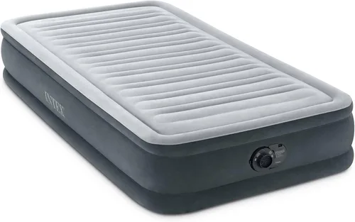 Vista 9 de Intex 67765ED Dura-Beam Deluxe Comfort-Plush Mid-Rise Air Mattress: Fiber-Tech – Tamaño Twin – Bomba eléctrica incorporada – Altura de la cama 33 cm