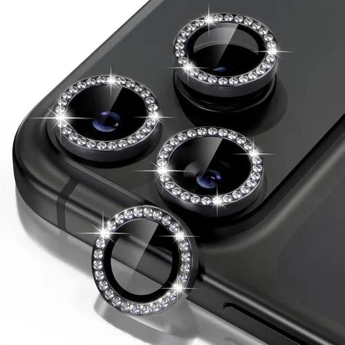 Vista 82 de Misea Protector de lente de cámara compatible con el teléfono 17 Pro/Phone 17 Pro Max, protector de lente de cámara de vidrio templado Ultra-HD Negro