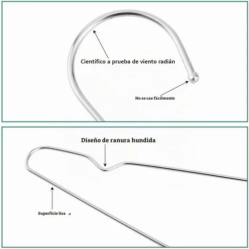 Vista 4 de Perchas de metal resistentes para armario de acero inoxidable de 16.5 pulgadas, paquete de 40