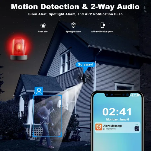 Vista 4 de SeeVision Cámara de seguridad celular 4G LTE, sin WiFi con tarjeta SIM integrada, cámaras de seguridad solares inalámbricas para exteriores con 3MP
