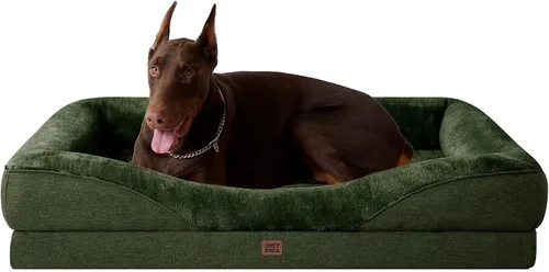 Vista 63 de EHEYCIGA Cama ortopédica para perros medianos, sofá cama de espuma viscoelástica con lados, forro impermeable y funda extraíble lavable, sofá