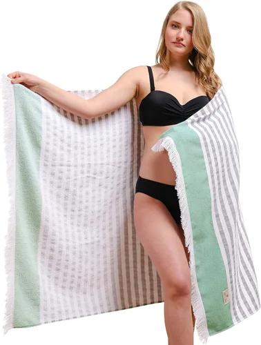 Vista 29 de American Soft Linen Toallas de playa peshtemal turcas 100% algodón, tamaño 35 x 60 pulgadas, paquete de 4 toallas de natación para toallas de playa