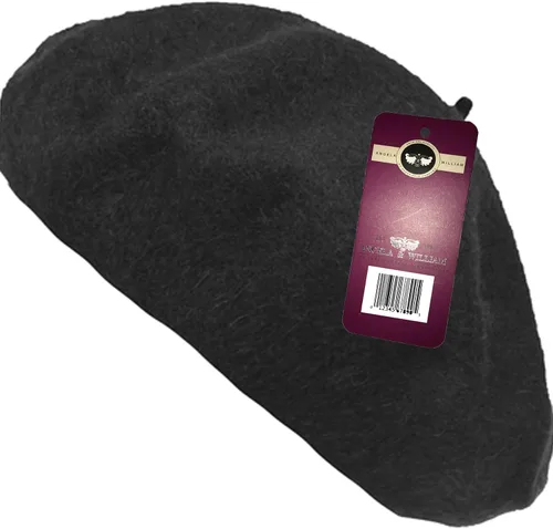 Vista 2 de WW004 Invierno 100% Lana Cálida Arte Francés Vasco Boina Tam Beanie Cap