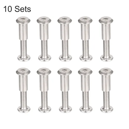 Vista 4 de uxcell Poste de tornillo para orificio de 5/16 pulgadas (0.315 in) de diámetro, macho M6x20mm, hebilla de cinturón hembra de 0.236x0.709 in, pernos