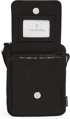 Vista 3 de Vera Bradley Mini bolso cruzado hipster de algodón para mujer con protección RFID, Negro algodón reciclado