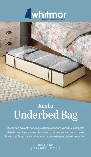 Vista 3 de Whitmor Bolsa de lona pesada con cremallera debajo de la cama, Jumbo