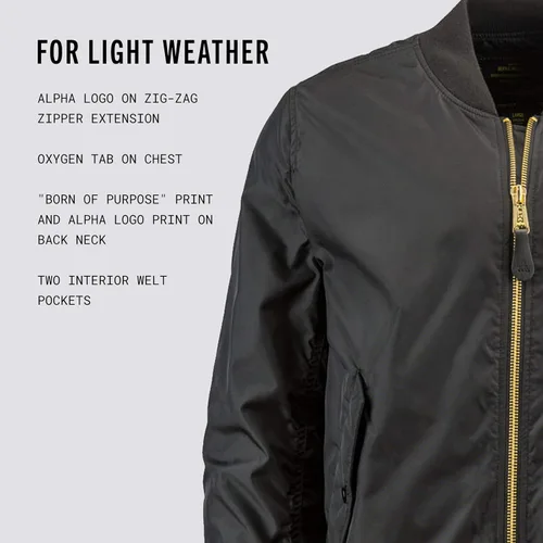 Vista 6 de Alpha Industries MA-1 Skymaster Chamarra de aviador impermeable para hombre.