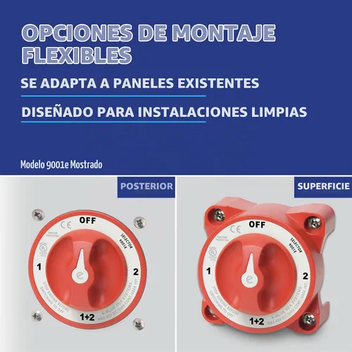 Vista 4 de Interruptores de batería de 350 Amp E-Series de Blue Sea Systems