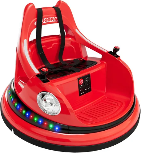 Vista 9 de Coche parachoques para niños, auto parachoques de 12 V para niños pequeños con control remoto, 2 velocidades, 2 modos de conducción, giro de 360°