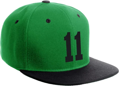 Vista 30 de Número de equipo modificado para requisitos particulares del jugador del color del sombrero del Snapback de la visera plana clásica de la visera